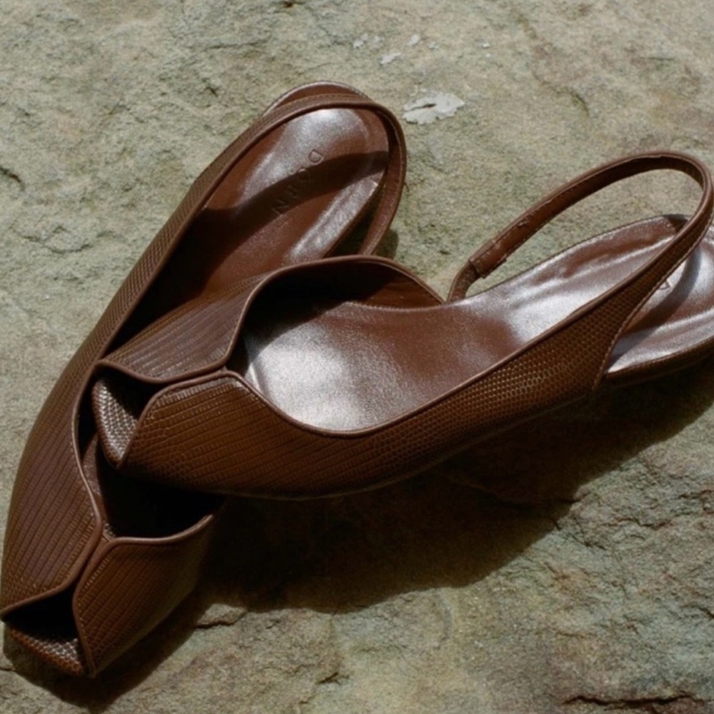 Doen Chloe Slingback In Oak Faux Lizard